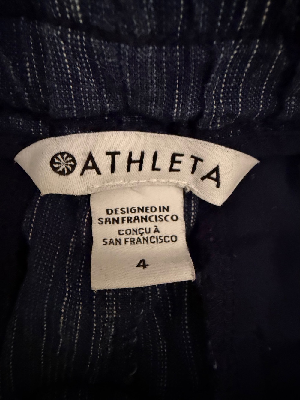 Athleta Casual Indigo Blue Drawstring Women's Shorts - Picture 3 of 3